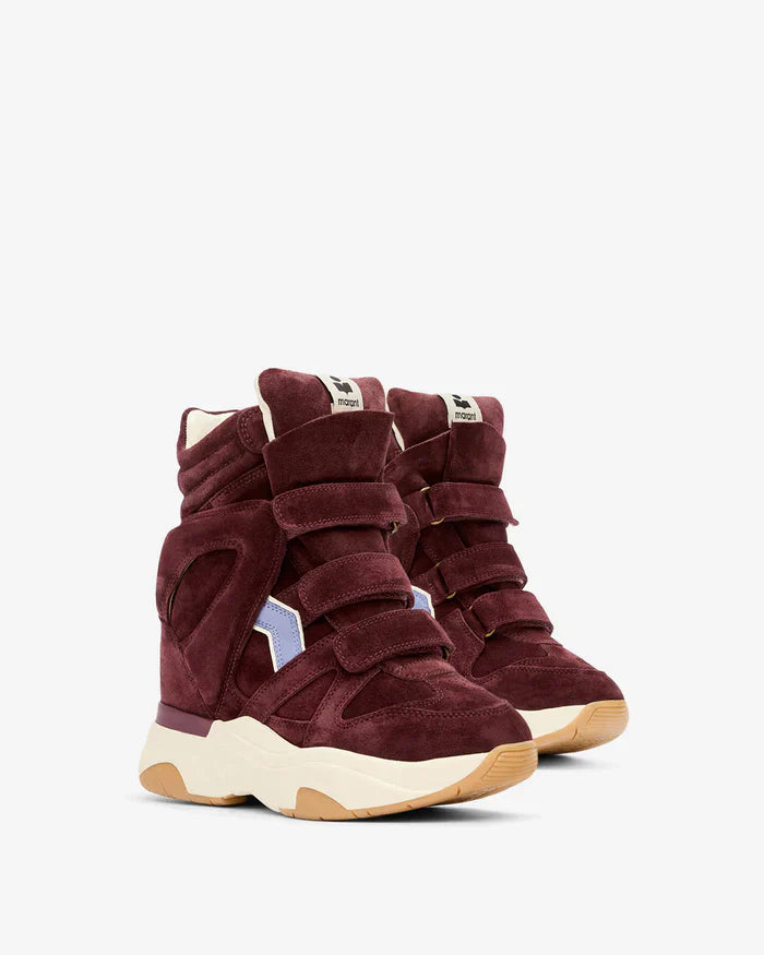 Balskee high-top wedge suede calfskin leather sneakers