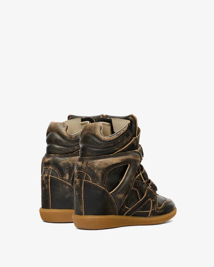 Bekett vintage leather wedge sneakers