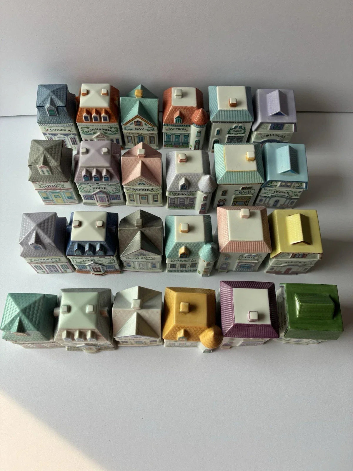 Vintage 1989 Lenox Spice Village – Complete Set of 24 Houses No Rack New