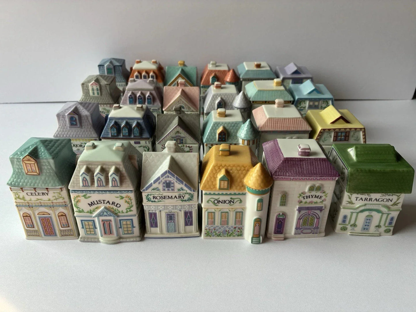 Vintage 1989 Lenox Spice Village – Complete Set of 24 Houses No Rack New
